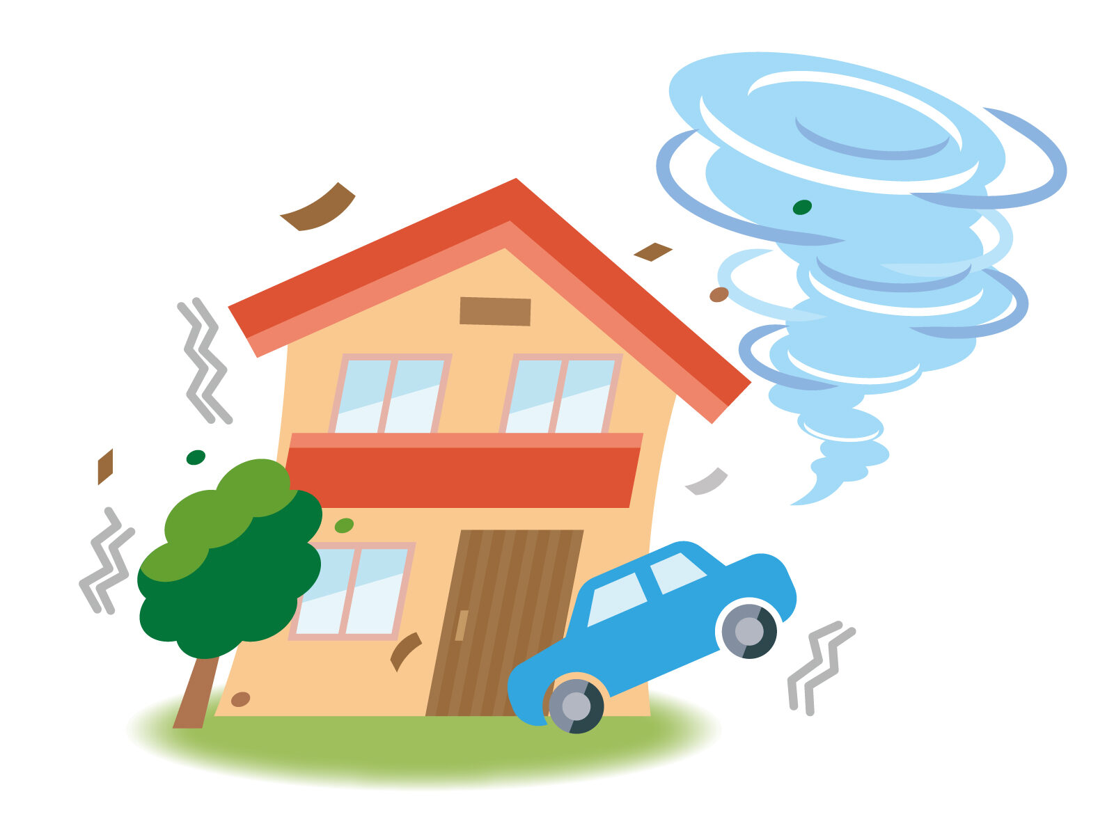 風災を受ける家