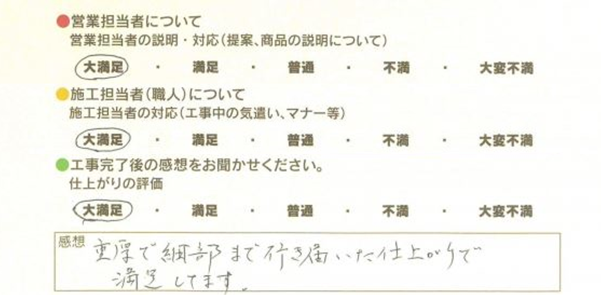 アンケート用紙