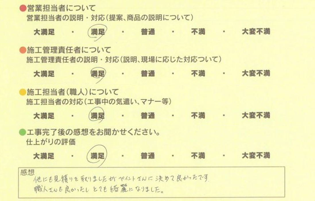 アンケート用紙