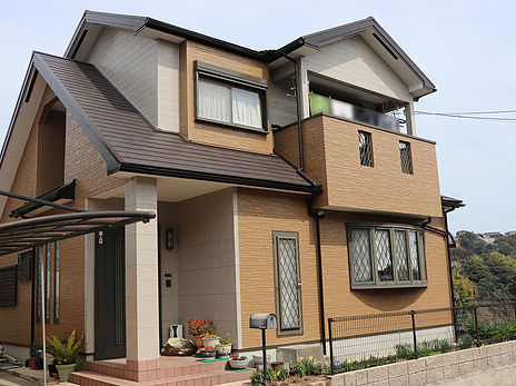 散歩から帰る途中で家を眺めるのが楽しみです。