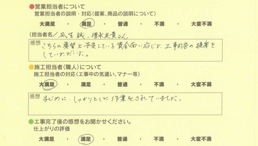 アンケート用紙