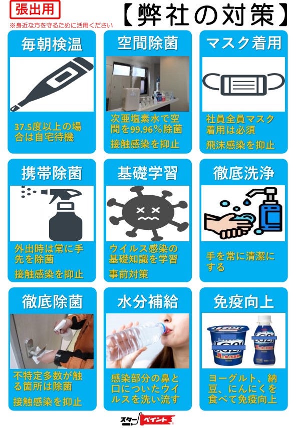 ご来店のお客様へ（新型コロナウイルスの感染拡大防止対策）