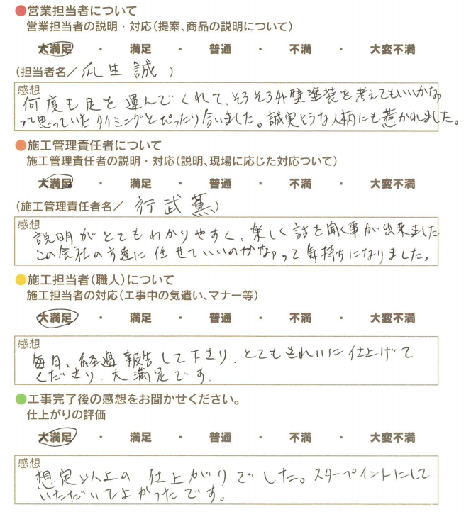 アンケート用紙