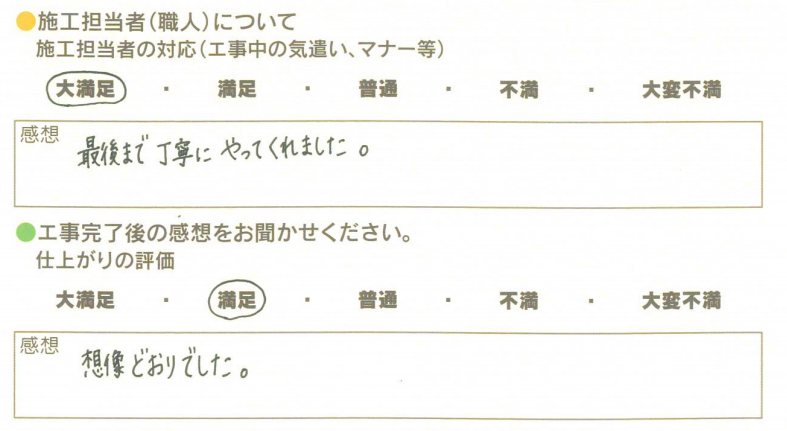 アンケート用紙