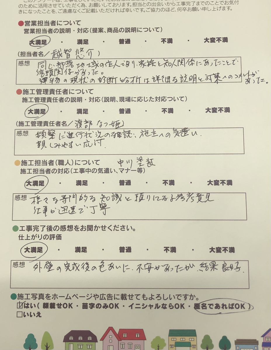 アンケート用紙