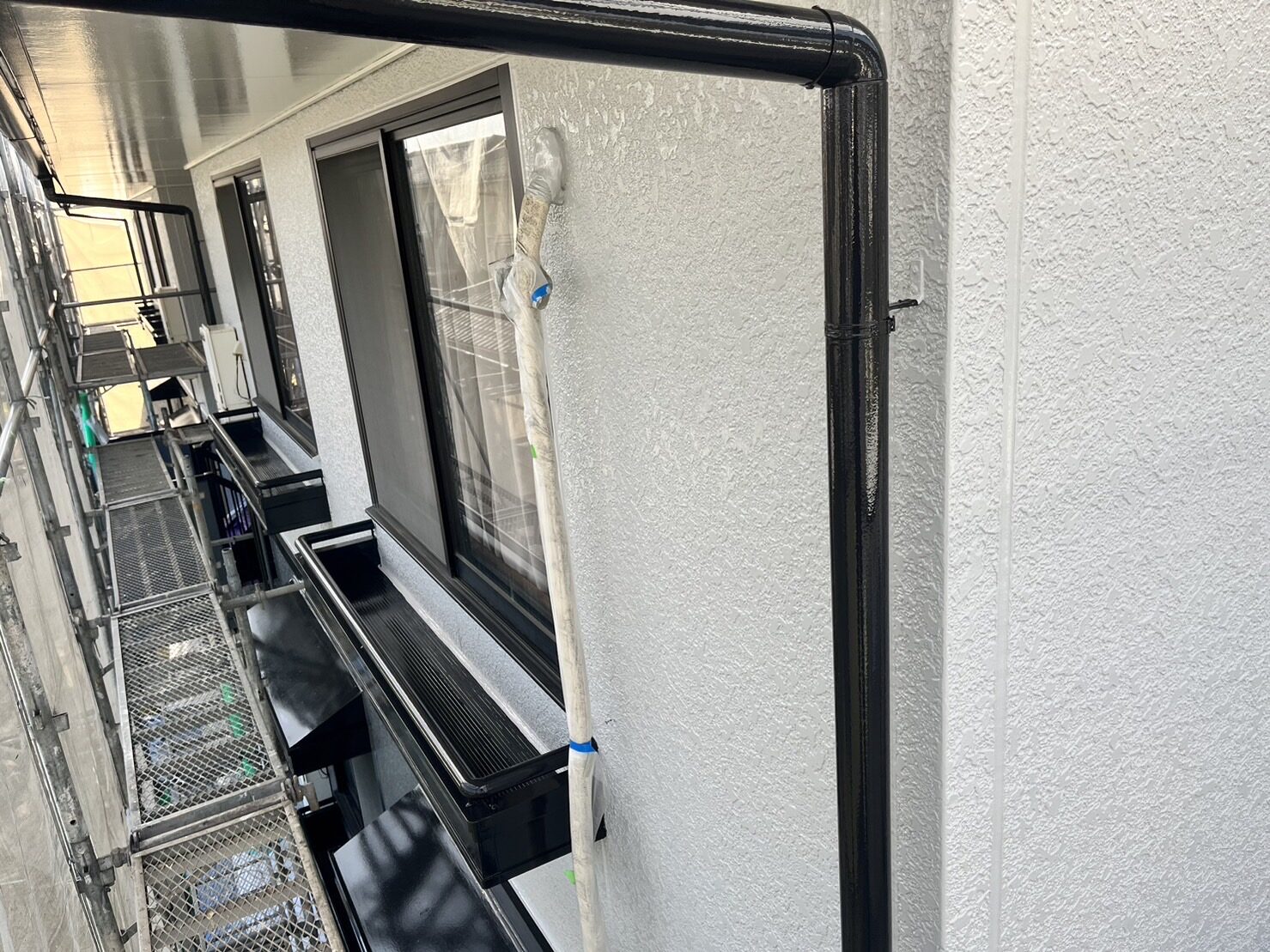 竪樋塗装作業完了