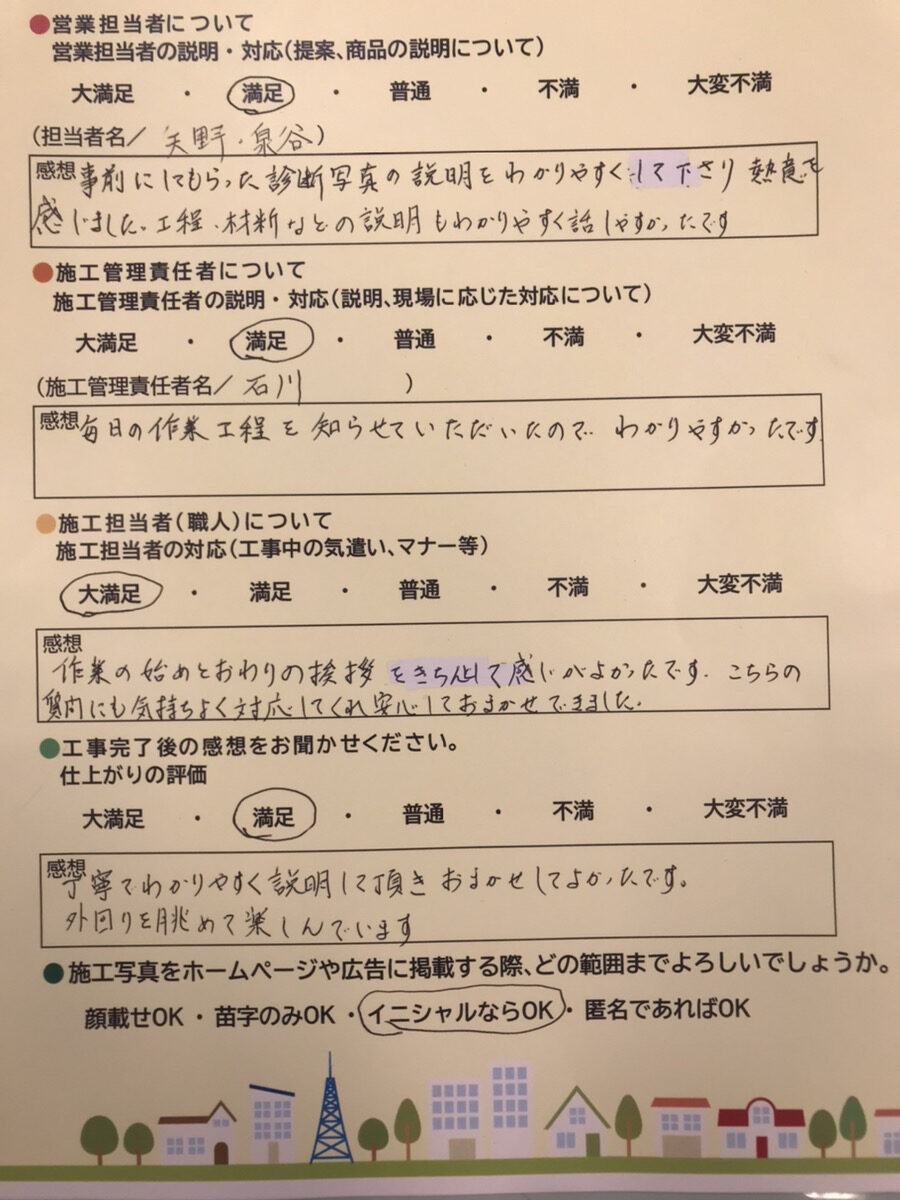 アンケート用紙