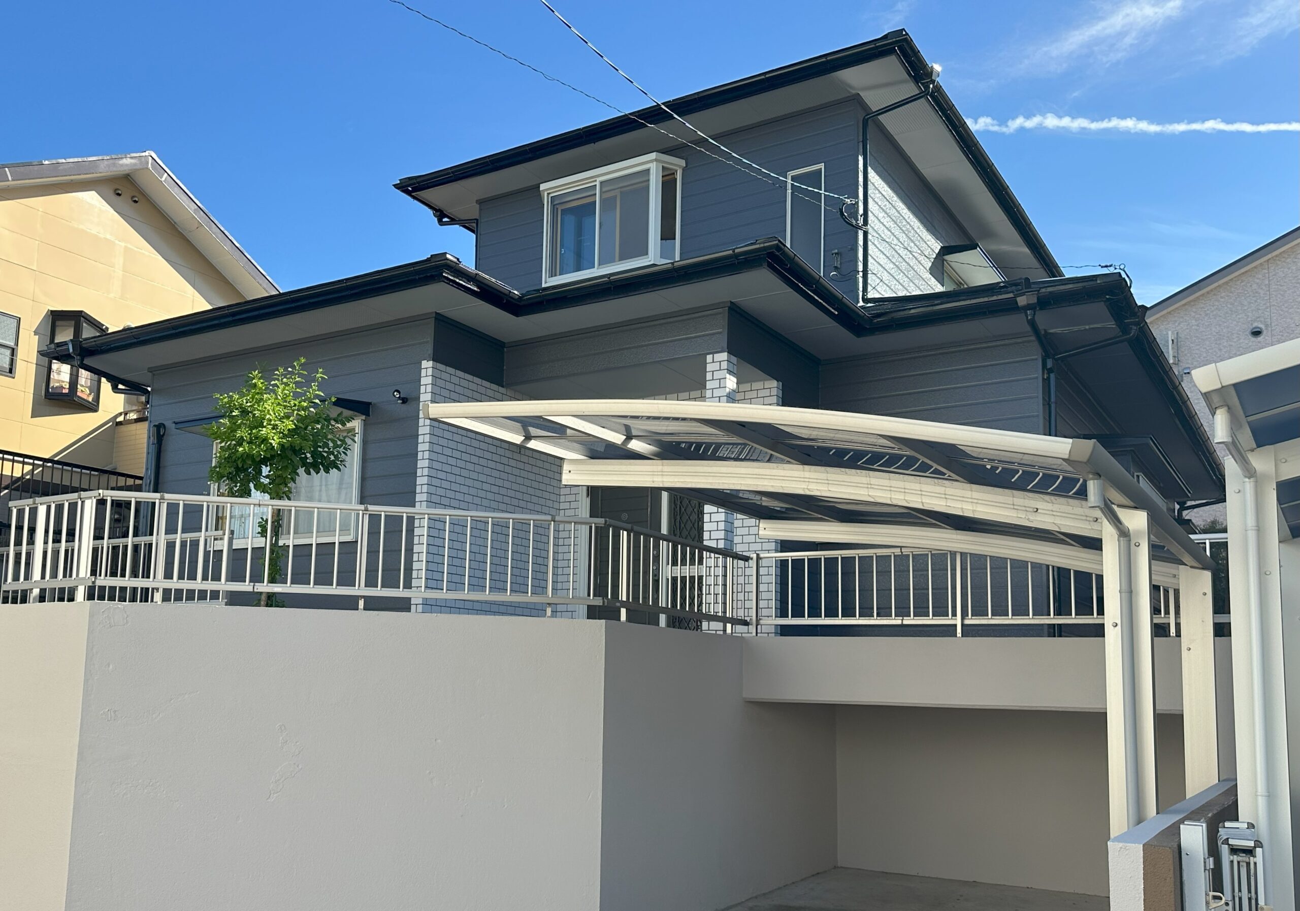 福岡市西区　K様邸　外壁塗装工事　屋根塗装工事　外塀塗装工事　築40年