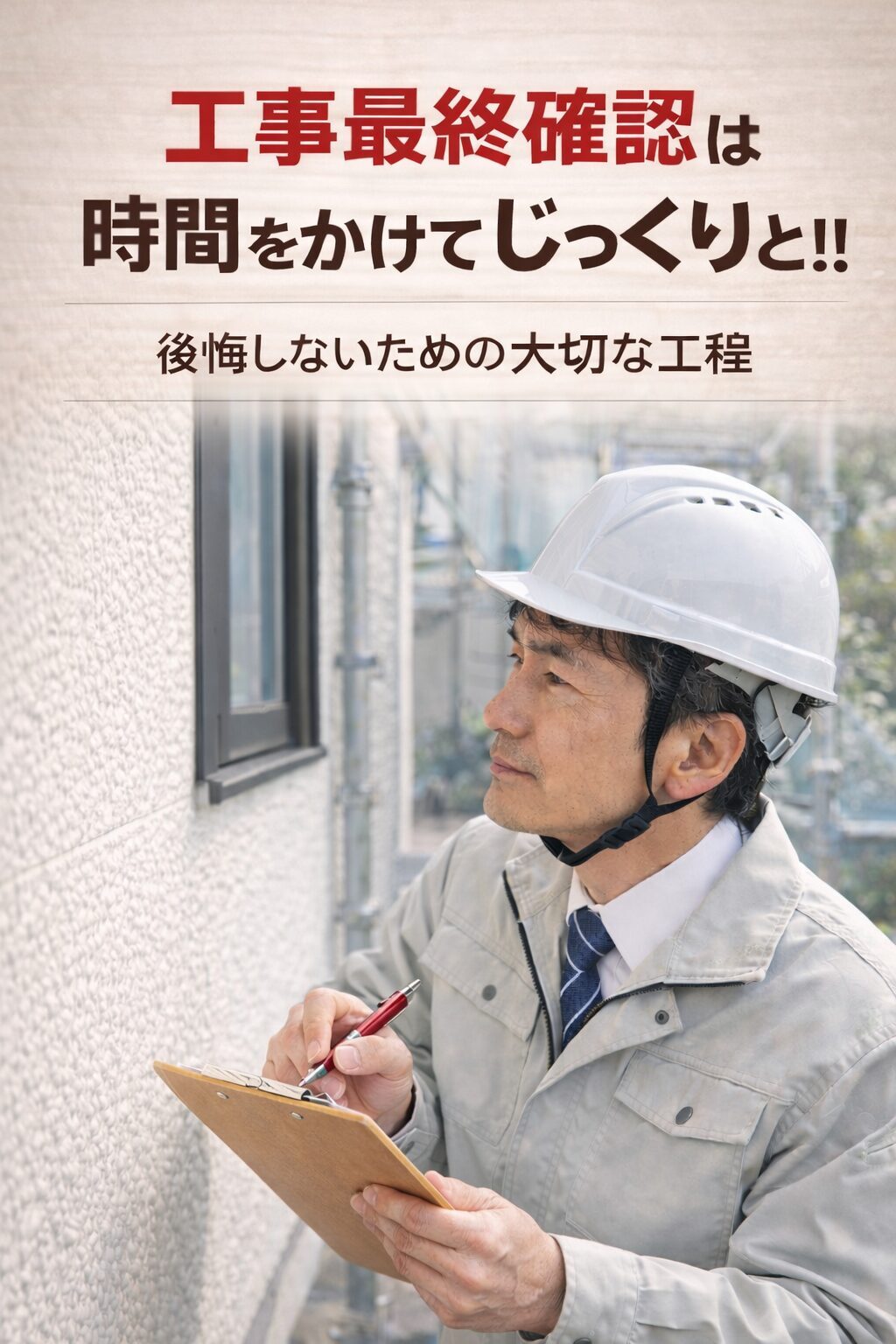 工事最終確認は時間をかけてじっくりと！！｜後悔しないための大切な工程