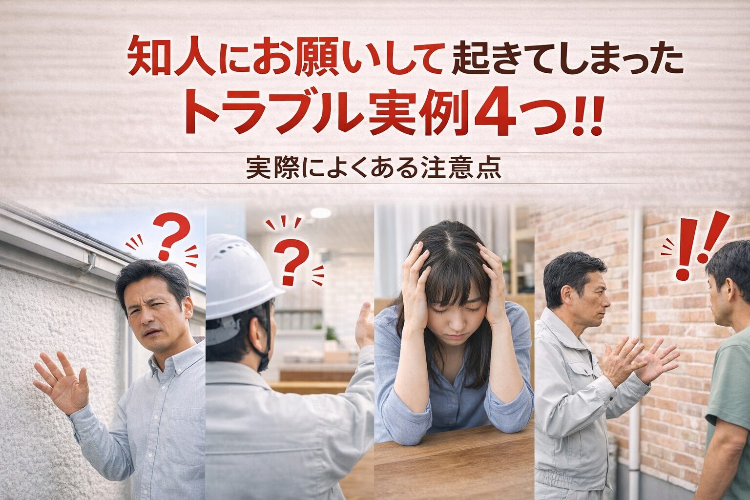 知人にお願いして起きてしまったトラブル実例4つ！！｜実際によくある注意点