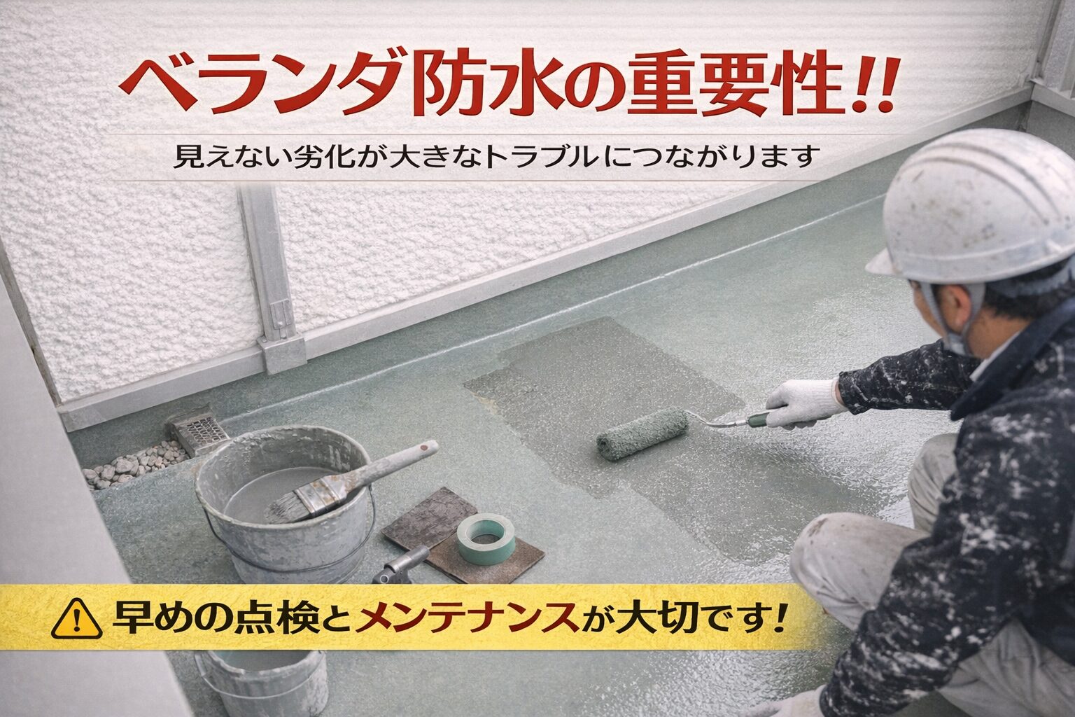 ベランダ防水の重要性！！｜見えない劣化が大きなトラブルにつながります