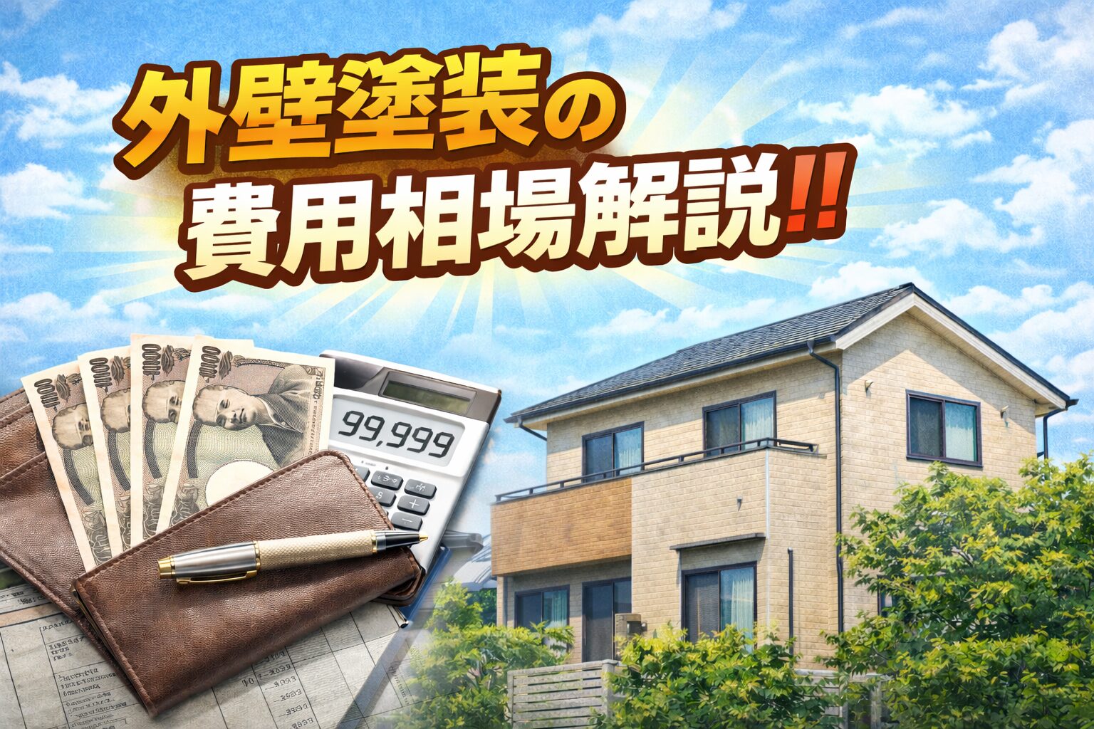 【外壁塗装の費用相場解説！！】
